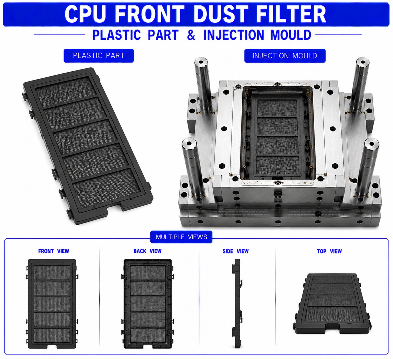 CPU Plastic Front Dust Filter